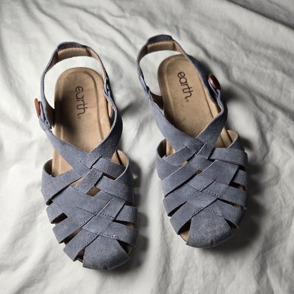 Earth Shoes - Earth Fisherman Sandals Blue Size 6.5 Soft Strappy EUC